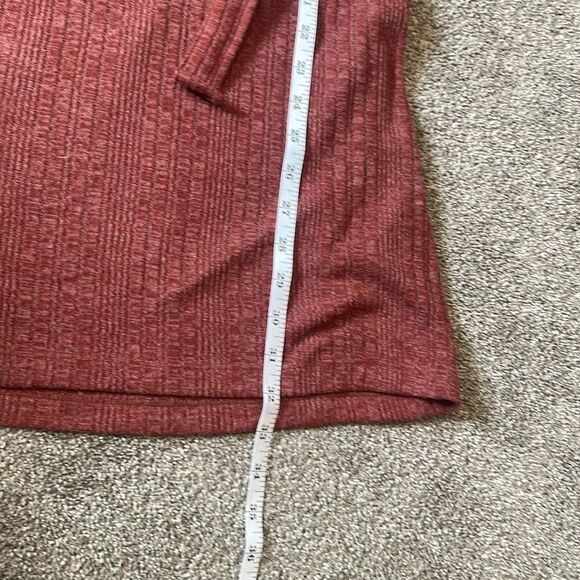 Topshop Burgundy Long Sleeve Short Sweater Dress Size 8 Knit Belted Round Neck - Picture 10 of 10